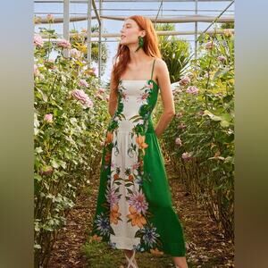 Farm Rio Off-White Sweet Bloom Dreamscape Midi Dress M